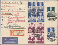 Deutsches Reich - 3. Reich: 1935, 1 Jahr Katapultpost Europa-Südamerika A. R-Brief Von Dresden Mit 2 - Lettres & Documents