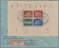 Deutsches Reich - 3. Reich: 1936. Ostropa-Block Auf Umschlag Des Vereins Leipziger Briefmarkenbörse - Lettres & Documents