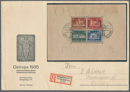 Deutsches Reich - 3. Reich: 1935, OSTROPA-Block Auf Ausstellungs-Einschreiben Mit Sonderstempel Vom - Lettres & Documents