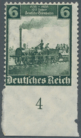 Deutsches Reich - 3. Reich: 1935, "100 Jahre Deutsche Eisenbahn" 6 Pfg. Grün, Unten UNGEZÄHNTE Ungeb - Lettres & Documents