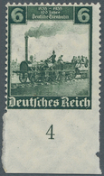 Deutsches Reich - 3. Reich: 1935, "100 Jahre Deutsche Eisenbahn" 6 Pfg. Grün, Unten UNGEZÄHNTE Ungeb - Briefe U. Dokumente