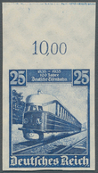 Deutsches Reich - 3. Reich: 1935, 25 (Pfg.) 100 Jahre Deutsche Eisenbahn, Signiertes Oberrandstück, - Briefe U. Dokumente