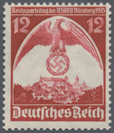 Deutsches Reich - 3. Reich: 1935, 12 Pf. Reichsparteitag Nürnberg Mit Verkehrtem Wasserzeichen (Sche - Lettres & Documents