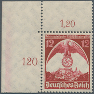 Deutsches Reich - 3. Reich: 1935, 12 Pf Reichsparteitag Nürnberg, Postfrisches Eckrandstück Aus Der - Lettres & Documents