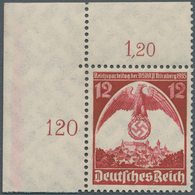 Deutsches Reich - 3. Reich: 1935, 12 Pf Reichsparteitag Nürnberg, Postfrisches Eckrandstück Aus Der - Briefe U. Dokumente