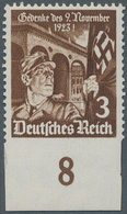 Deutsches Reich - 3. Reich: 1935, "12. Jahrestag Des Hitlerputsches", Unten Ungezähnt Mit Unterrand, - Lettres & Documents