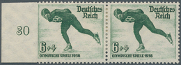 Deutsches Reich - 3. Reich: 1935, Olympische Winterspiele 1936, 6 + 4 Pfg. Grün, Waagerechtes Paar M - Lettres & Documents