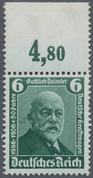 Deutsches Reich - 3. Reich: 1936, Gottlieb Daimler 6 Pf Grün Vom Oberrand (gefaltet) Mit Plattenfehl - Lettres & Documents