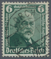 Deutsches Reich - 3. Reich: 1936, Gottlieb Daimler 6 Pf Grün Mit Dem Seltenen Plattenfehler "Anlasse - Covers & Documents