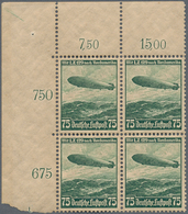 Deutsches Reich - 3. Reich: 1936, Luftschiff Hindenburg, Viererblock Aus Der Linken Oberen Bogenecke - Covers & Documents