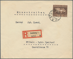 Deutsches Reich - 3. Reich: 1936, 42 Pfg. Braun Marke Aus Braunes Band-Block, Zwei Portogerechte Fra - Lettres & Documents