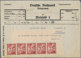 Deutsches Reich - 3. Reich: 1937, Reichspost-Telegramm Aus BIELEFELD Mit Sehr Seltener Mehrfachfrank - Lettres & Documents