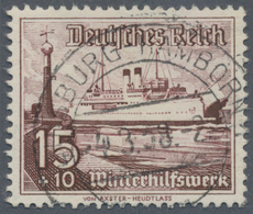 Deutsches Reich - 3. Reich: 1937, WHW Schiffe 15 + 10 Pfg. Fähre Schwerin Mit Dem Seltenen PLF "Peil - Lettres & Documents