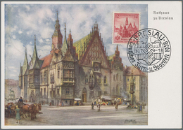 Deutsches Reich - 3. Reich: 1938. Seltene Maximumkarte "Rathaus Zu Breslau" Mit Pass. Marke "12 Pf T - Lettres & Documents