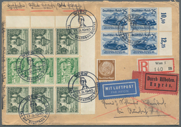 Deutsches Reich - 3. Reich: 1940 (17.2.), Großformatiger R-Express-Flugpostbrief Frankiert Mit Randv - Briefe U. Dokumente