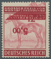 Deutsches Reich - 3. Reich: 1943. Großer Preis Von Wien 12+88 Pf. Kopfstehender Doppeldruck Eines Te - Lettres & Documents