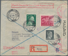 Deutsches Reich - 3. Reich: 1945, Dt. Dienstpost Alpenvorland: 1 Pf U. 42 Pf Freimarken Hitler Sowie - Covers & Documents