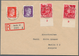 Deutsches Reich - 3. Reich: 1945, SA/SS, Je Vom Unterrand Mit Zusatzfrankatur Auf Portogerechtem Ort - Covers & Documents