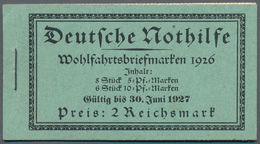 Deutsches Reich - Markenheftchen: 1926, Nothilfe, Postfrisches Markenheftchen, Leichter Deckelknick. - Postzegelboekjes
