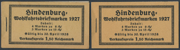 Deutsches Reich - Markenheftchen: 1927, Hindenburg, Duchgezähnter Und Nicht Durchgezähnter Heftchenr - Booklets