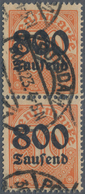 Deutsches Reich - Dienstmarken: 1923, 800 Tsd. Auf 30 Pfg. Mit Wz. Rauten, Sauber Gestempeltes Senkr - Dienstzegels