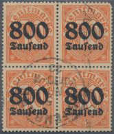 Deutsches Reich - Dienstmarken: 1923, 800 Tausend Auf 30 Pfg. Mit Wasserzeichen 1 Im Viererblock Sau - Service