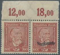 Deutsches Reich - Dienstmarken: 1924, Heinrich Von Stephan 60 Pfg. Lebhaftbraunrot, Mit Aufdruck Die - Dienstmarken