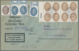 Deutsches Reich - Dienstmarken: 1933, 4 Pf. Dunkelgraublau Mit Walzen-Oberrand, Drei Exemplare Zusam - Service