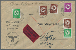 Deutsches Reich - Dienstmarken: 1938. 5 Pf. (2), 10 Pf. (3) Und 40 Pf. Als Seltene Kombination Proto - Service