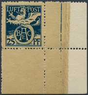 Deutsches Reich - Halbamtliche Flugmarken: 1912, Flugpostmarke 25 Pf Dunkelpreußischblau, Postfrisch - Poste Aérienne & Zeppelin