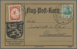 Deutsches Reich - Halbamtliche Flugmarken: 1912. Rhein Und Ruhr Flugpostkarte, "E.EL.P." überdurck A - Luchtpost & Zeppelin