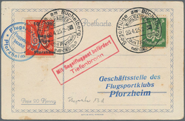 Deutsches Reich - Halbamtliche Flugmarken: 1924/25, Segelflüge Am Büchelberg Bei Pforzheim, Acht Kar - Luft- Und Zeppelinpost