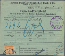 Deutsches Reich - Privatpost (Stadtpost): BERLIN - Paketfahrt: 1914, 20 Pf Orange Auf Seltenem Expre - Postes Privées & Locales