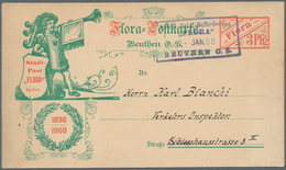 Deutsches Reich - Privatpost (Stadtpost): 1900, BEUTHEN O.S., "Flora-Postkarte" Mit Wertstempel 3 Pf - Postes Privées & Locales