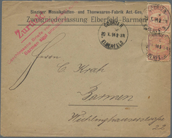 Deutsches Reich - Privatpost (Stadtpost): ELBERFELD: 1894, 2 Stück 2 Pf Mattbraunrosa Auf Brief Nach - Postes Privées & Locales