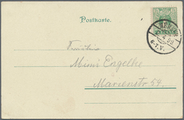 Deutsches Reich - Privatpost (Stadtpost): Flensburg PP Mercur 1899, 1½ Pf. Grün Und 3 Pf. In Karmin& - Private & Lokale Post