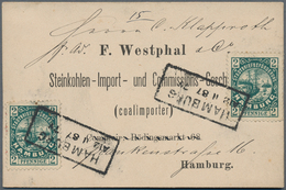 Deutsches Reich - Privatpost (Stadtpost): HAMBURG - Stadtbriefbeförderung: 1887, 2 Pf Dunkelgrün, Zw - Postes Privées & Locales