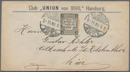 Deutsches Reich - Privatpost (Stadtpost): HAMBURG - Hammonia: 1890, 3 Pf Schwarz Auf Brief Vom Club - Postes Privées & Locales