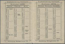 Deutsches Reich - Privatpost (Stadtpost): HAMBURG - Hammonia: 1894, Extrem Seltener Kalender Januar - Postes Privées & Locales