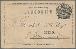 Deutsches Reich - Privatpost (Stadtpost): 1900, Ganzsachenkarte 2 Pfg. Schwarz, Gelaufen 12.1.1900. - Postes Privées & Locales