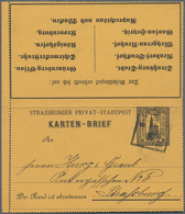 Deutsches Reich - Privatpost (Stadtpost): STRASSBURG - Privat-Stadtpost: 1890, 3 Pf Kartenbrief Vom - Postes Privées & Locales