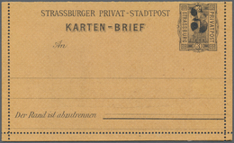 Deutsches Reich - Privatpost (Stadtpost): Strassburg, 1891/92: 5 Kartenbriefe, Nicht Gelaufen, Selte - Private & Local Mails