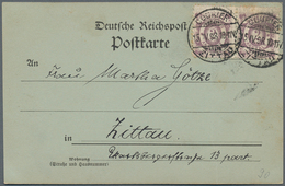 Deutsches Reich - Privatpost (Stadtpost): ZITTAU: 1898, 2 Pf Im Waagerechten Paar Auf Orts-Ansichtsk - Postes Privées & Locales