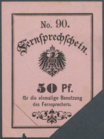 Deutsches Reich - Ganzsachen: 1889, 50 Pf "Fernsprechschein" Schwarz Auf Rosa, No. 90 Sauber Gebrauc - Autres & Non Classés