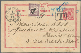 Deutsches Reich - Ganzsachen: 1898, 10 Pfg. Krone/Adler Ganzsachenkarte In Unzulässiger Verwendung A - Sonstige & Ohne Zuordnung