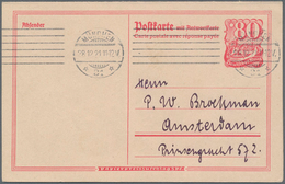 Deutsches Reich - Ganzsachen: 1921. Doppelkarte 80 Pf Postreiter. Gebraucht Von "München 28.12.21" N - Andere & Zonder Classificatie