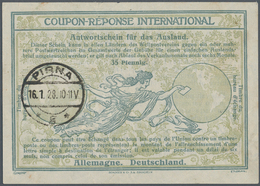 Deutsches Reich - Ganzsachen: 1928. Internationaler Antwortschein, 35 Pfg Grün, Rückseitig Anweisung - Autres & Non Classés