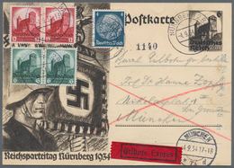 Deutsches Reich - Ganzsachen: 1934. One Of The Best Usages Of This Card I've Seen: A Reichsparteitag - Autres & Non Classés