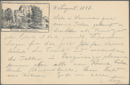 Deutsches Reich - Privatganzsachen: 1887, Private GA-Karte 5 Pfg. Hellviolett "Ruine Liebenstein" Mi - Autres & Non Classés