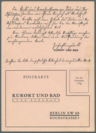 Deutsches Reich - Privatganzsachen: 1926. Doppelkarte 3/0 Pf Reichsadler "Kurort Und Bad / Kuno Berg - Autres & Non Classés